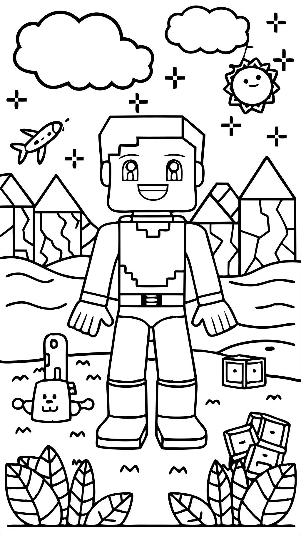 minecraft coloring pages steve